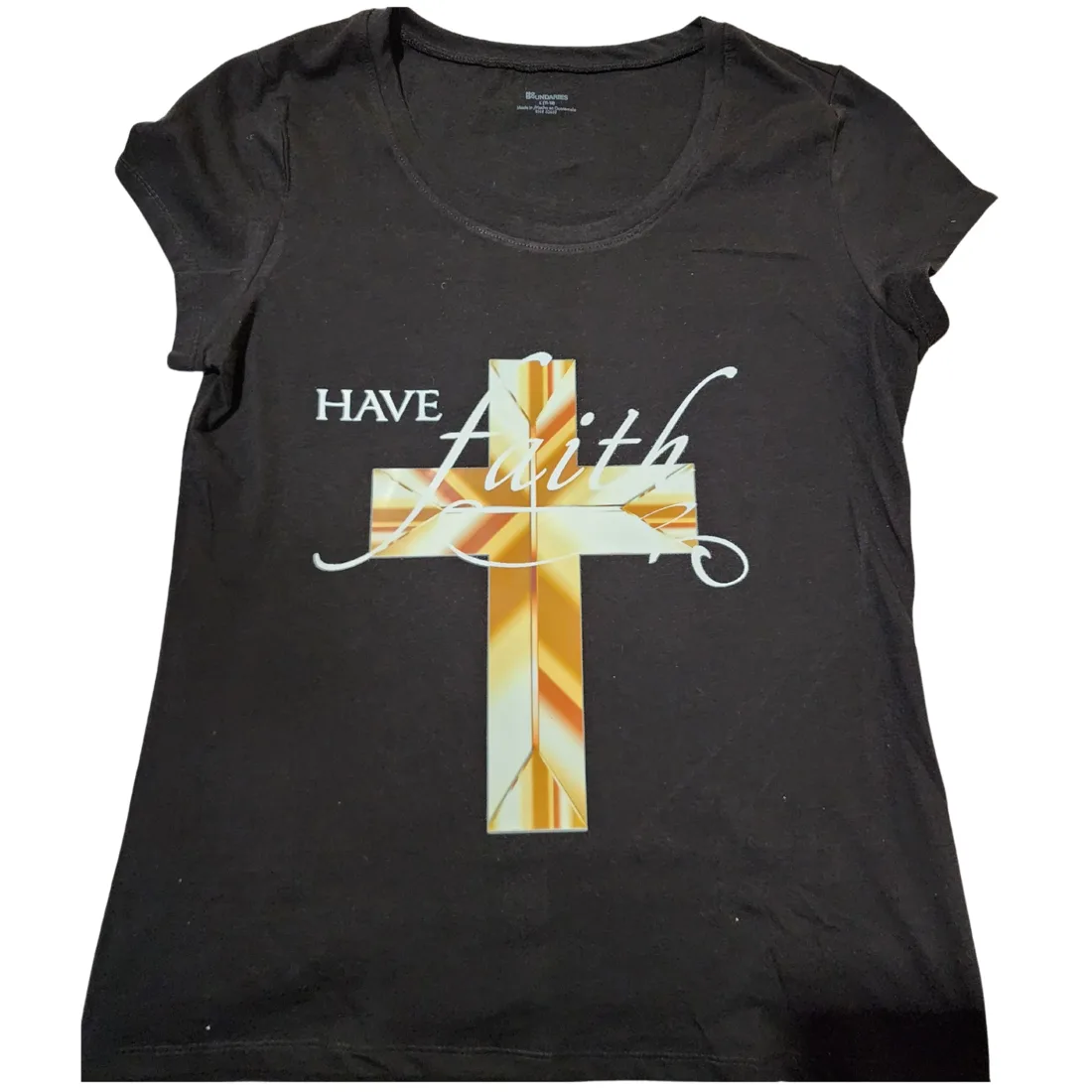 Have Faith shirt with a gold cross